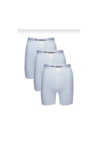 Anıt 1114 Erkek Uzun Likralı Boxer 12 Adet Beyaz