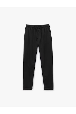 Koton Beli Bağcıklı Katlamalı Paça Cep Detaylı Slim Fit Pantolon Siyah 6wam40038hw Siyah