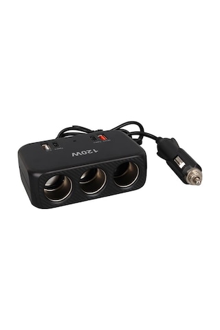 Olesson 1656 12-24v Çift Usb + Çift Type-c 120w 80cm Kablolu 3 Lü Araç Çakmak Çoklayıcı