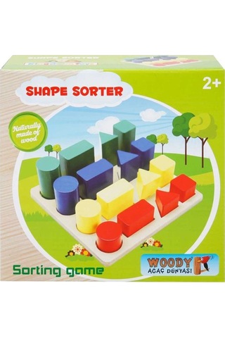 Wood Ahşap Geometrik Şekiller Büyükten Küçüge Sıralama Oyunu