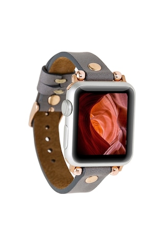Bouletta Apple Uyumlu Watch Deri Kordon 38-40-41Mm Gt Rst9 Gri