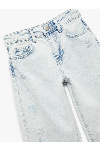Koton Pamuklu Cep Detaylı Paraşüt Kesim Denim Pantolon Lıght Indıgo 6wkg40053ad Açık Mavi