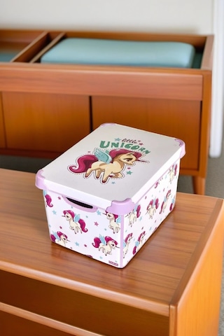 Style Box Unıcorn Desenli 20 L Dekoratif Oyuncak Ve Saklama Kutusu Çok Renkli