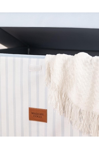 Madame Coco Nuage Kapaklı Düzenleyici Kutu Açık Mavi - Beyaz