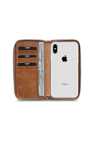 Guard Antik Taba Fermuarlı Portföy Cüzdan - Grd2403xw22193 Kahverengi