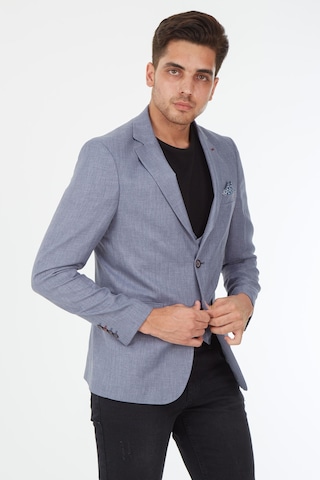 Sposo 5139 Ekose Yelekli Dar Kalıp Gri Erkek Blazer Ceket Gri