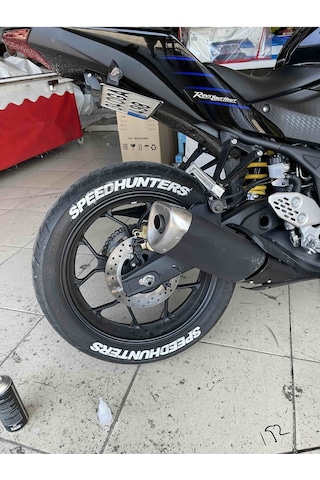 Speedhunters Lastik Yazısı Motorsiklet / Araç Oto Lastik Sticker & Arma Aksesuar 4 Adet Bombtire
