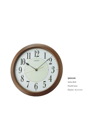 Seiko Qxa824b Sessiz Saniye Parlak İbre Ve İndeksli Dekoratif Duvar Saati Kahverengi