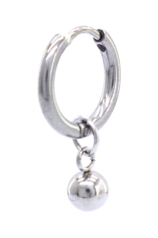 Bz 316l Çelik Unisex Tek Küre Küpe Unk-480 Beyaz