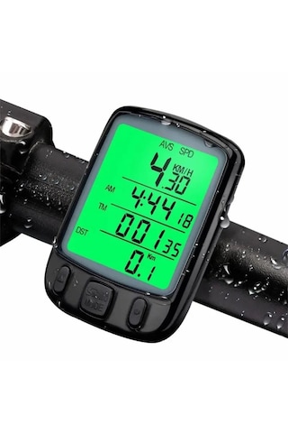 Techtic Sunding Bisiklet Km Hız Göstergesi Işıklı Led Ekranlı Siyah