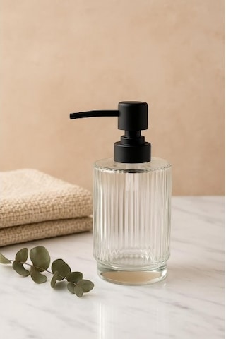 Cam Şeffaf Sıvı Sabunluk 200 Ml Banyo Lavabo Düz Renkli