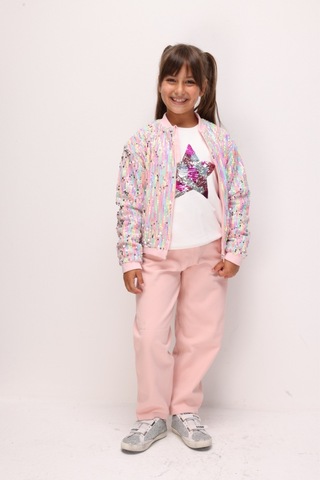 Le Mabelle Pembe Kız Çocuk Gabardin Pantolon - Prunella Pembe