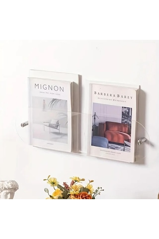 Kitap Dergi Rafı Oval Kenar Pleksi 50x15x3.5cm Diğer