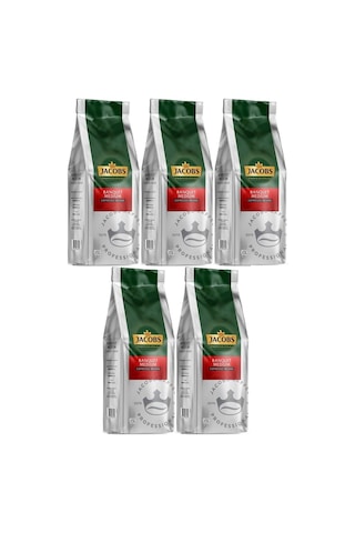 Jacobs Banquet Medium Espresso Beans Çekirdek Kahve 1000 Gr X 5 Paket Çekirdek