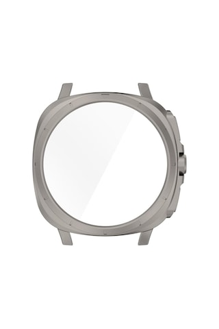 Galaxy Uyumlu Watch 7 40mm İçin Kasa Dönüştürücü Kılıf Yeni Nesil Görünüm Veren Pc + Temperli Ekran Koruyuculu Dokunmatiği Etkilemeyen Sert Kabuklu Kasa Koruyucu Titanyum