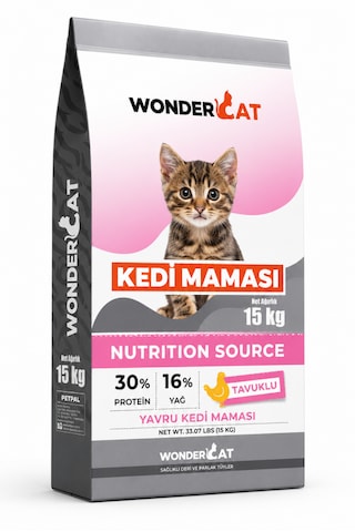Wondercat Tavuklu Yavru Kedi Maması 15 Kg