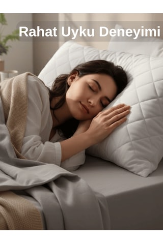 Beylini 2'li 800 Gr Mikrofiber Kapitone Yastık Yumuşak Rahat Antialerjik Makinede Yıkanabilir Pürüzsüz 50x70cm Beyaz