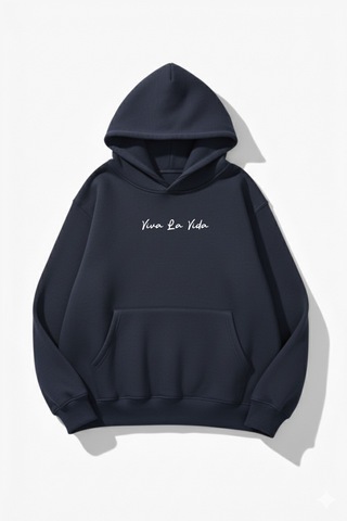 Uyguntarz Unisex Yumuşak Dokulu Frida Kahlo Viva La Vida Baskılı Tasarım Oversize 3 İplik Hoodie Sweatshirt Indigo