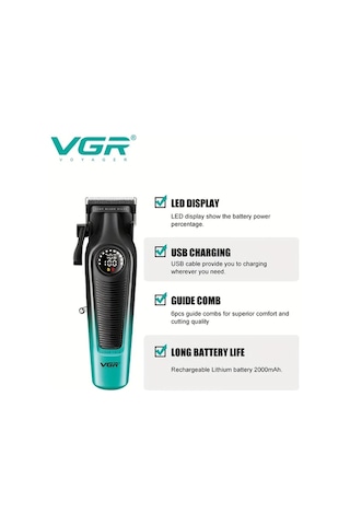 Chuangyinshop Vgr V 196 Erkek Sarj Edilebilir Sac Kesme Makinesi Sakal Burun Vucut Tiras Seti Hediye