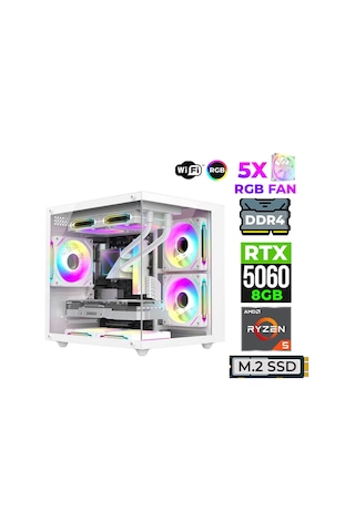 Xaser Astra X160 R5-5600X 32 GB 1 TB M.2 NVMe SSD 8 GB RTX5060 Free Dos Masaüstü Oyuncu Bilgisayarı