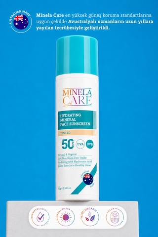 Minela Care Hydrating Mineral Filtreli Renkli Yüz Güneş Kremi SPF50 70 G