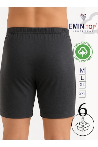Mercan Erkek Boxer Short 6'lı - Antrasit Boxer Şort Gri