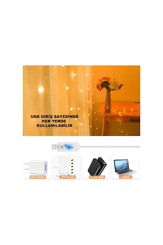 Ithınk Led Işık Zinciri 50 Led 5 Metre 8 Fonksiyon Beyaz Işık Diğer