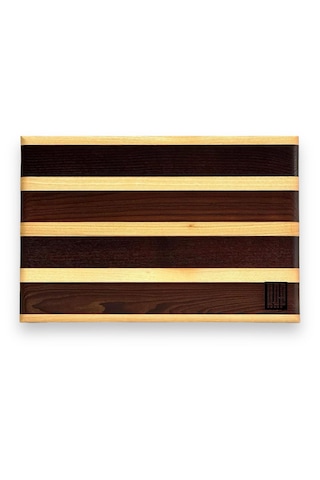 Kaf Ahşap Dişbudak Siyah-beyaz Edge Grain Kesme Tahtası Medium