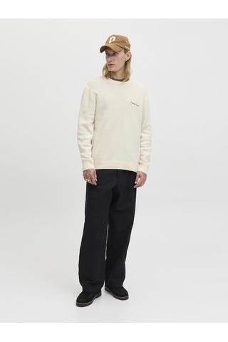 Jack & Jones Jornorrebro Light Knit Erkek Bisiklet Yaka İnce Triko Kazak Beyaz