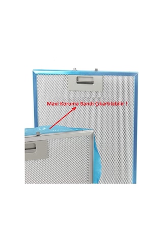 Arçelik Uyumlu P27 Davlumbaz Alüminyum Filtre - Çift Tırnaklı - 2'li Set - 25,3 X 30 Cm