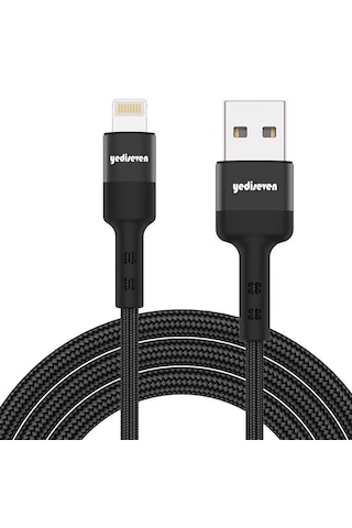Yediseven K-106 USB A To Lightning 2.4a Apple Uyumlu iPhone Şarj Kablosu 1M
