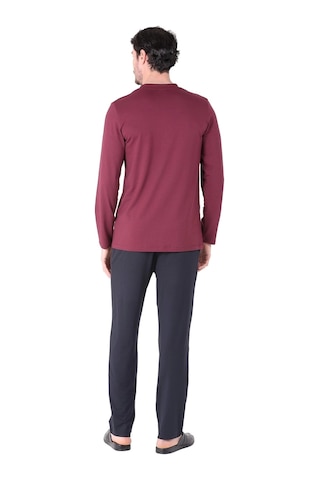 D's Damat 221001 Uzun Kol Pijama Takımı Bordo