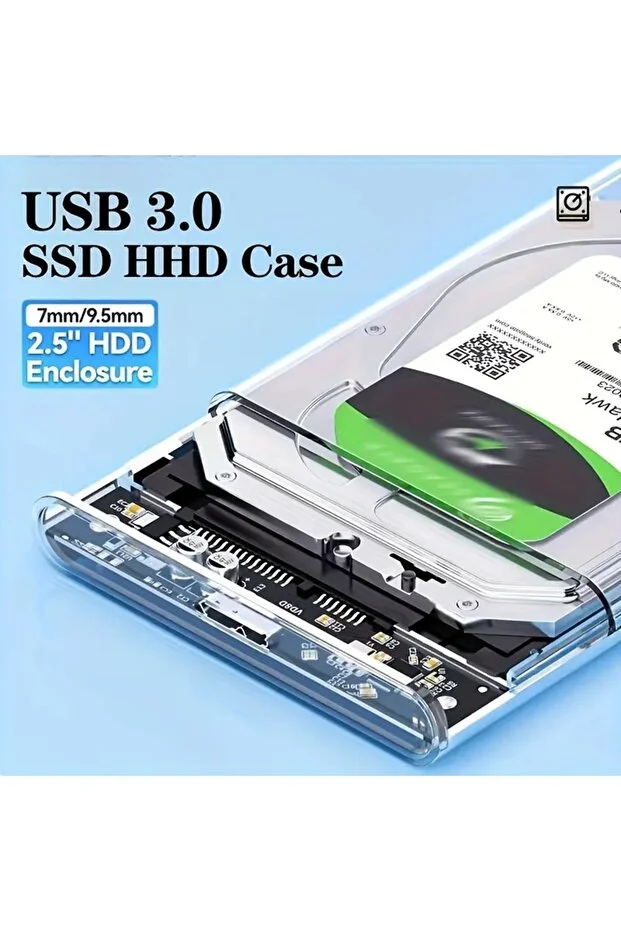 Yeni 2026 2.5 Hdd/ssd Usb 3.0 To Sata Dönüştürücü Harici Şeffaf Taşınabilir Kolay Kurulum Yüksek Hızlı
