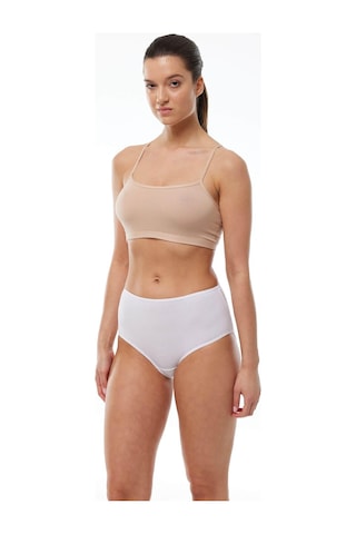 Malabadi 1030 2'li Paket Kadın Modal Yüksek Bel Battal Slip & Külot Beyaz