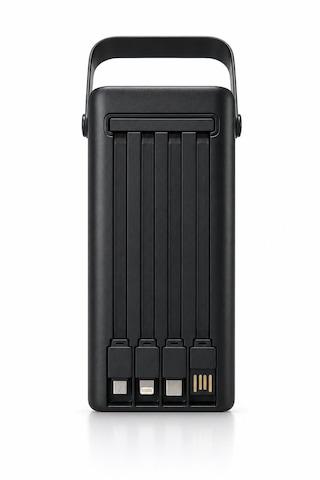 40.000mah Akıllı Hızlı Şarj Powerbank Taşınabilir Güç Kaynağı Fenerli 3 Modludijital Göstergeli 2 Çıkış 2 Giriş Taşınabilir Kollu Type-c-micro Usb-lightning-usb-a Kablolu siyah