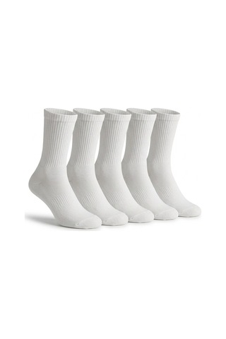 Lykos Kadın Beyaz Pamuklu Soket Çorap 5 Li Paket Beyaz