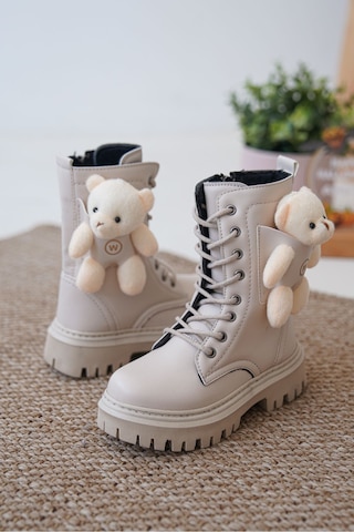 Daxtors D006 Günlük Ortopedik Ayıcıklı Kız Çocuk Botu Krem