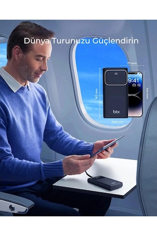 Bix Pb303 30000mah 60w 2 Usb Ve Type-c Pd Çıkışlı Hızlı Şarj Destekli Led Göstergeli Powerbank Siyah