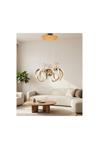 Helejon 6lı Büyük Modern Ledli Avize 3 Renk Power Ledli Gold Kaplama Kumandalı Yatak Odası Salon Mutfak