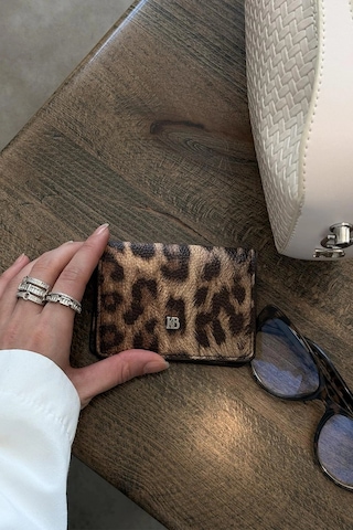 Kadriye Baştürk Animal Desenli Deri Cüzdan Kartlık Leopar