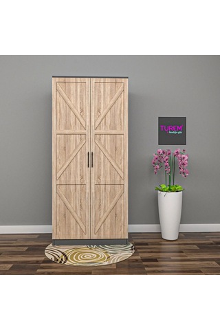 Latte 2 Kapılı Gardrop Mdf Sis Gri