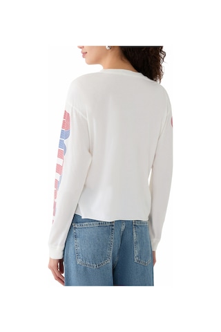 Mother Denim Uzun Kollu Rahat Kesim Sweatshirt Bej - Krem