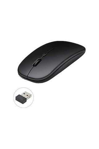 Kablosuz Mouse Fare Şarjlı Bluetooth Wireless Çift Modlu Sessiz Diğer