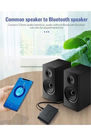 Padalink Bluetooth 5.0 Ses Alıcısı, Mikrofonlu 3.5mm Ve Rca Bağlantılı, Kablosuz Müzik Aktarıcı, Stereo Hoparlör Amplifikatör Dönüştürücü Seti Siyah