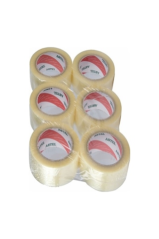 Koli Bandı 45x100 Astel Koli Bantı 6 Adet Şeffaf Koli Bandı