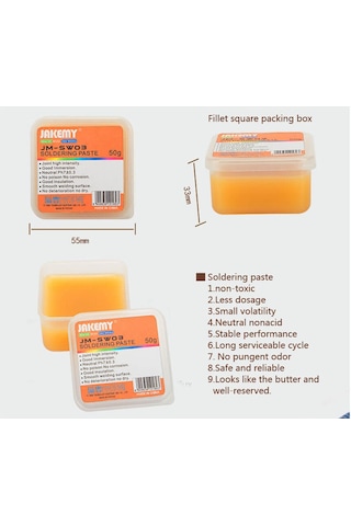 Jakemy JM-SW03 Porfesyonel Lehimleme Asitsiz Lehim Pastası Krem Flux 50gr