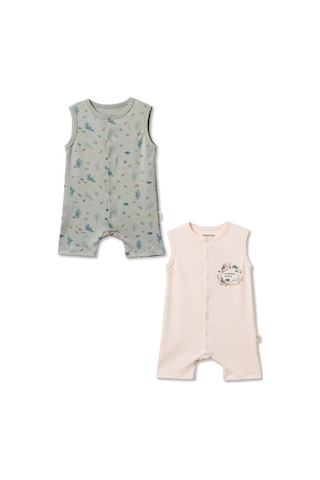 Babycosy Organic Wear Bebek Şort Kollu Tulum,Organik Pamuk, Bebek Ve Yenidoğan Serisi - Csy8211 Cream