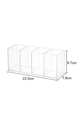 Fortunelane Şeffaf Akrilik Kalemlik, Makyaj Fırçası Bölmeleri, Saklama Masa Düzenleyici