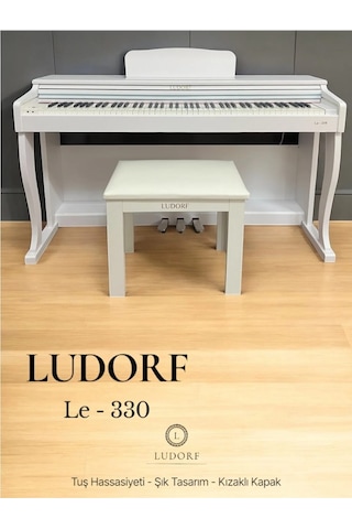 Ludorf Le 330 Siyah Profesyonel Dijital Piyano 88 Tuşlu Tuş Hassasiyetli +tabure / Kulaklık Beyaz