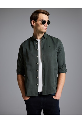 Pierre Cardin Koyu Haki Slim Fit Uzun Kollu Gömlek 50325365-vr111